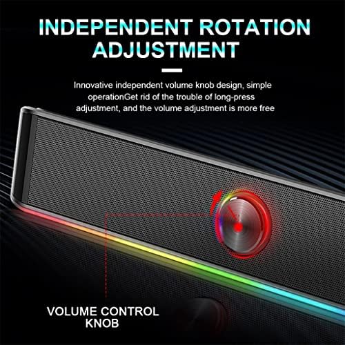 Wetyg 3,5mm Estéreo Surround Music Smart RGB Speakers Som Som Bar para Computer PC Notebook Loudspeakers