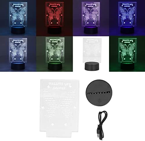 Fafeicy 3D Night Light, 7 cores Lâmpada noturna de carregamento USB, com interruptor de controle de toque, para luzes de arte