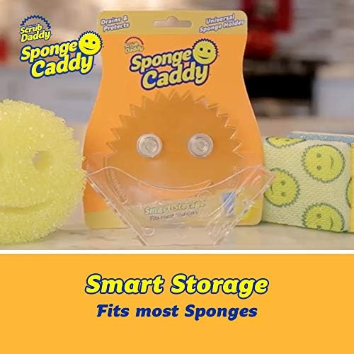 Scrub Daddy Sponge Solder - Caddy de esponja - Suporte de esponja de sucção, organizador de pia para cozinha e banheiro, sedimento, fácil de limpar a lavadora de pratos seguros, universal para esponjas e lavadores