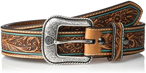 Centro Floral do Ariat Men Tirquoise Edge Western Belt