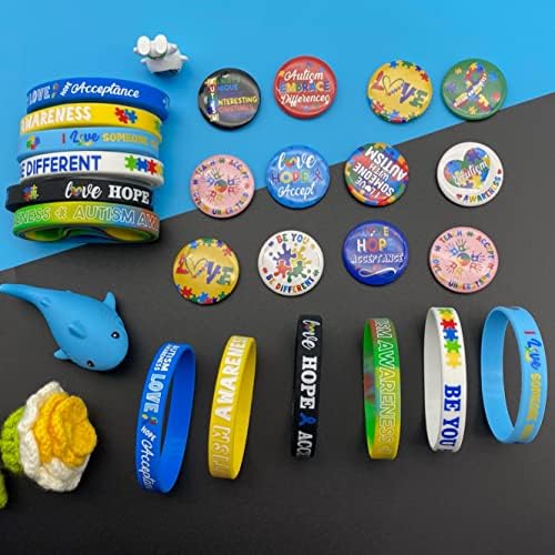 30 PCs Autismo Consciência Bracelets coloridos peças de quebra