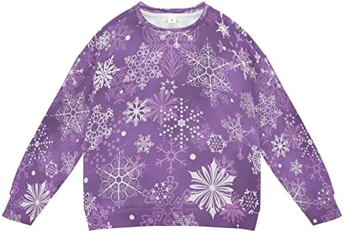 Púrpura de floco de neve roxo menina menina moletom suéter de pullocatrinha de pullocação de pullocação