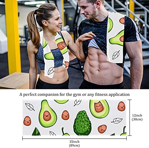 Toalhas de ginástica de abacate Fruitfitness para homens e mulheres Toalha de praia 2-Pack Prinha Fast Secy Microfiber