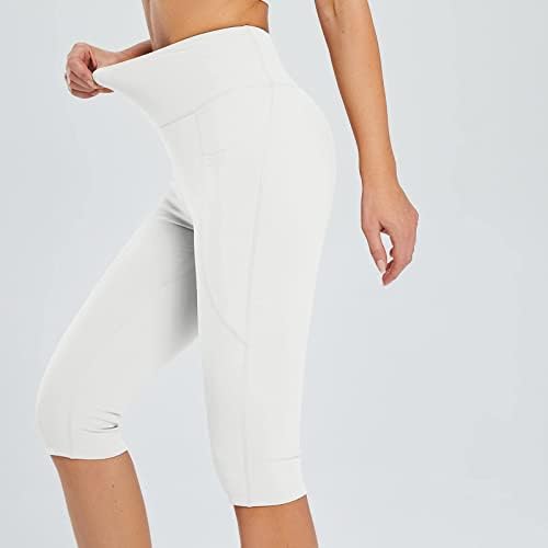 Calças de ioga para mulheres compridas de joelho Slim Fit Gym Leggings calças de cintura alta Coloque calças de treino treme