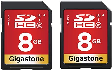 Gigastone 8GB 2-PACK SD CARD UHS-I U1 Classe 10 SDHC Memory Card Full HD Video Canon Nikon Sony Pentax Kodak Olympus