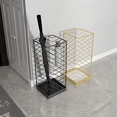 Wxxgy Umbrella Stand Rack Metal Witht Iron Storage Bucket com ganchos para roubo e guarda -chuva curto -guarda -chuva