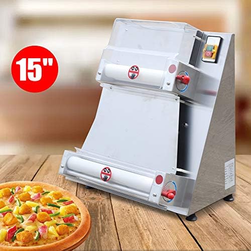 Sheter de rolo de massa de pizza, rolo de massa comercial automática Sheeter, 370W de aço inoxidável elétrico máximo de