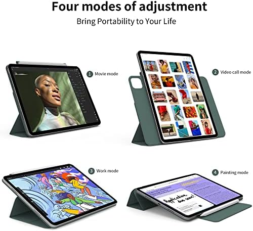 Caso magnético de Kenke para iPad Pro 12,9 polegadas 6/5th/4th/3rd Gen 2022/2021/2020, carregamento de lápis, despertar/sono automático, acessório magnético de rebote