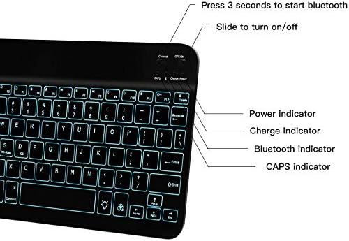 Teclado de ondas de caixa compatível com Honor Holly 3 - Teclado Slimkeys Bluetooth - com luz de fundo, teclado portátil com luz