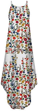 IQKA Women Midi Dress Floral Print Summer Summer O-Folck vestido de túnica longa e manipulada vestidos de tanque s-5xl