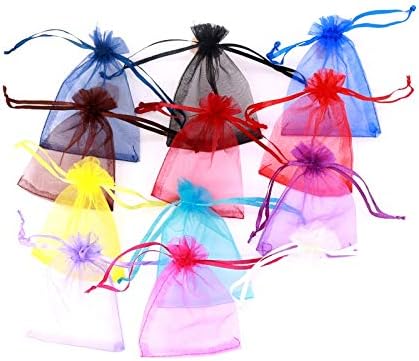 Zij 50pcs 7x9cm 9x12cm 10x15cm 13x18cm 15x20cm Bolsas de organza transparentes da caixa de casamentos Caixa de doces