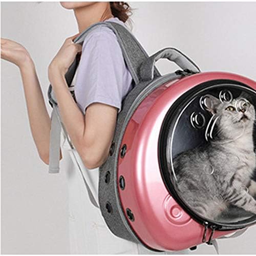 Mochila meilishuang de estimação, mochila transparente de animais de estimação, mochila redonda respirável para animais de estimação, saco de gato e cã