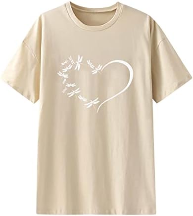 Mulheres de verão de tamanho grande camiseta tops vintage Dragonfly Crewneck Tunic Tees Girls Meninas de manga curta Tunica