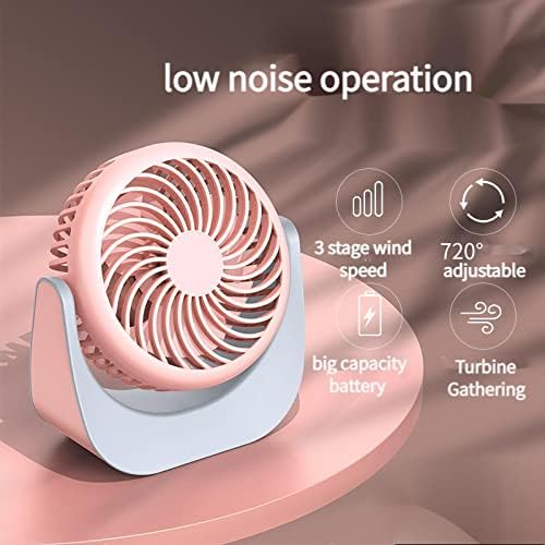 NA Mini Fan Office Desktop Computador Desktop Student Dormitório Cama pequena ventilador elétrico Usb carregamento 3 velocidades