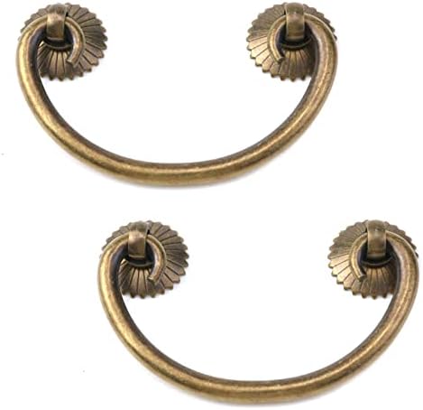 FAOTUP 2PCS Bronze Antique Drop Gavet Pushs, Anel vintage Pulls Clesser, Drop Ring Handles, 3.302.120.59inch