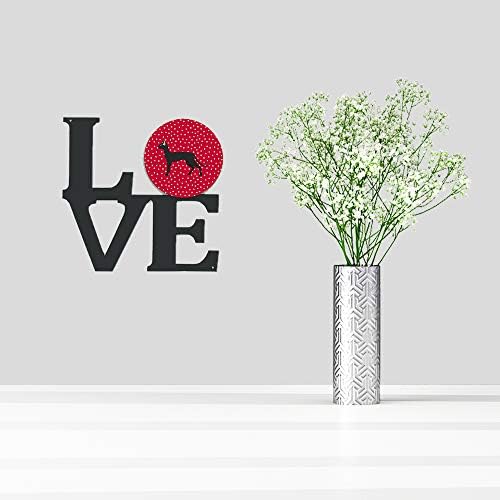 Tesouros de Caroline CK5667WALV Oriental Shorthair 1 Cat Love Metal Wall Artwork Love, Red,