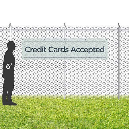 CGSignLab | Cartões de crédito aceitos -ardize Banner de vinil de malha ao ar livre resistente ao ouólico | 8'x2 '