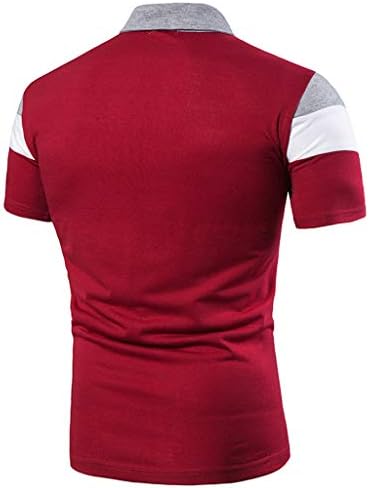 HDDK Mens camisas de golfe bloco colorido colorido colarinho colarinho de manga curta tênis tops de verão slim fit