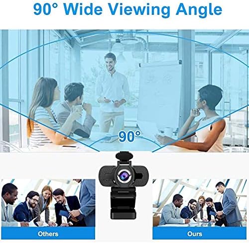 Webcam com microfone para PC, Web cam Smart HD 1080p com transmissão de câmera de computador com microfone com grande angular para laptop/jogo/zoom