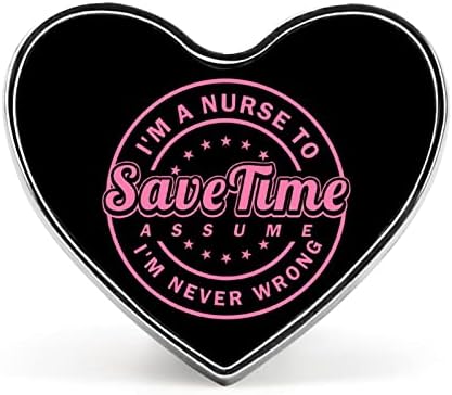 Enfermeira economiza tempo coração broche pino