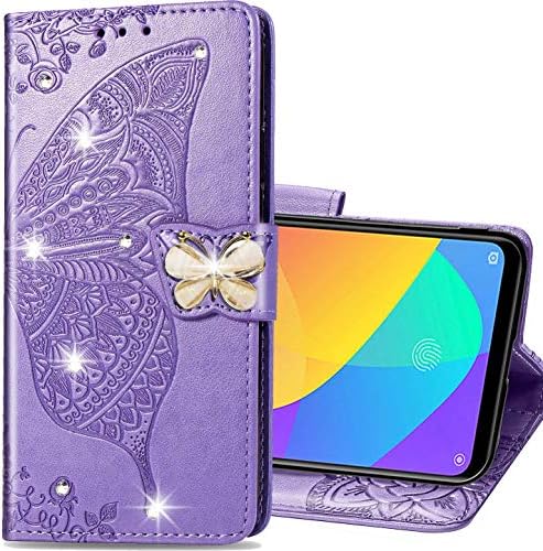 Zyzxhzd xiaomi Redmi Nota 8 Pro 3d Butterfly Flower Wallet Case, com slot para cartões de crédito e tampa de telefone de