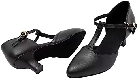 Sapatos de caráter feminino de Arcliber t Strap Flex Split Dance Shoes para salão de salão de salsa latina tango