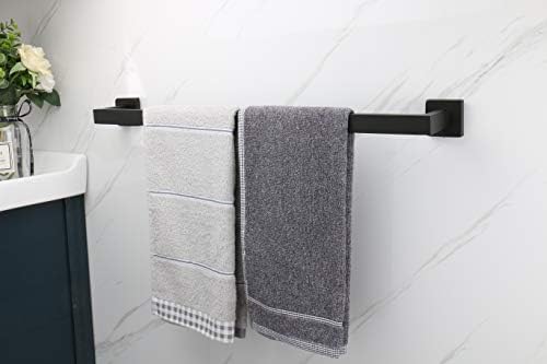 Toalha de banho TOCTEN - Base quadrada Espurar Sus304 Barra de toalha de aço inoxidável para banheiro, acessórios para o banheiro Roda de toalha de toalha pesada montada em parede do suporte de toalha.