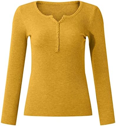 Suéter feminino 2022 botão de manga longa casual tricô sólido t-shirt blusa blusa suéteres para 2023