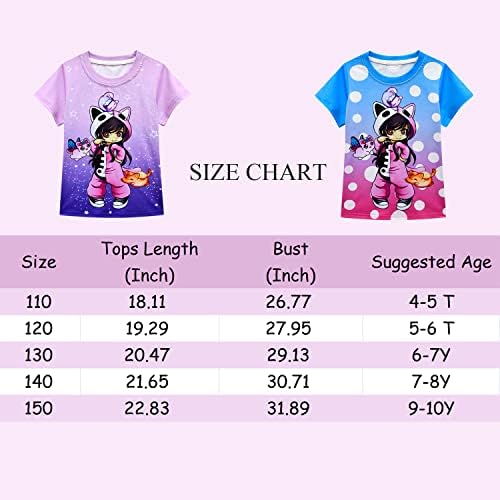 Nediyon Girls Graphic Tshirts Summer Tee Shirt Kids Cartoon Manga curta Tees