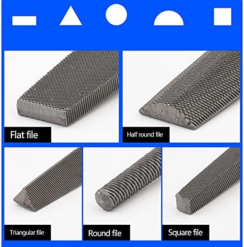 Huangxing - Arquivo de metal alto aço carbono plano/triângulo/meia redonda/quadrado/redondo, ótimo para trabalhos de madeira,