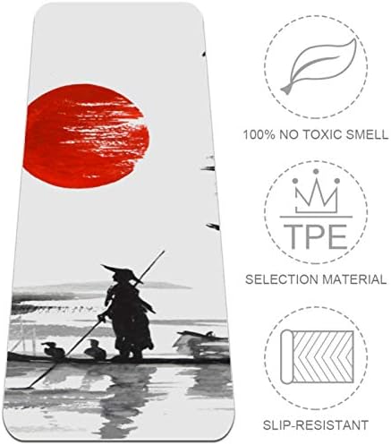 Siebzeh Japonês Tradicional Boat Sun Painting Premium grossa de ioga de ioga ecológica Saúde de borracha e fitness non Slip para todos os tipos de ioga de exercício e pilates