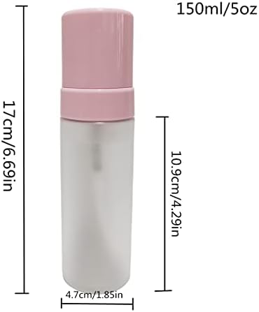 5 oz de garrafa de espuma Bomba rosa, dispensador de espuma vazia, contêiner 6pcs de limpador facial shampoo Soop Bottle Reciltable