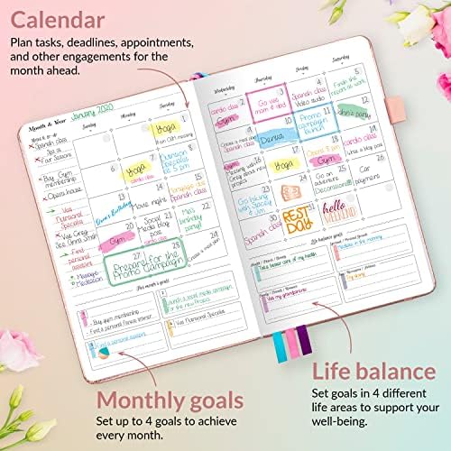 GOGirl Planner e Organizer for Women - Planejador semanal de tamanho compacto, Jornal de metas e agenda para melhorar o gerenciamento de tempo, a produtividade e a vida mais feliz. Sem data - comece a qualquer hora, dura 1 ano - ouro rosa