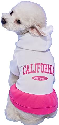 Vestido de cachorro com capuz gráfico de letra QWINEE Vestidos de cachorro esportivo e respirável, treinando caminhadas