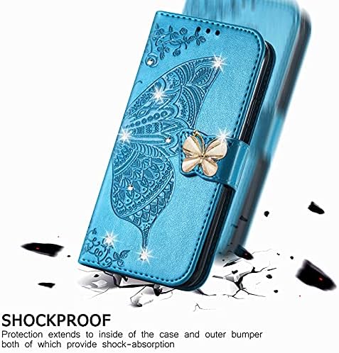 Caixa de telefone da carteira de Monwutong para Samsung Galaxy A14,3D Padrão de borboleta PU PULHO CAPO DE PELE