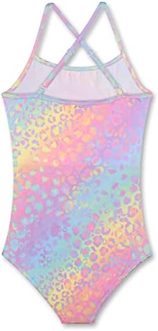 Luouse Girls Impresso Ruffle-Acent One Piece Beach Swimsuit 4-9 T