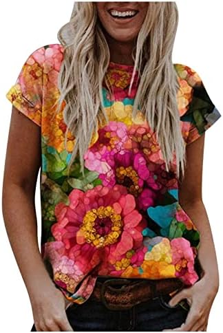 Camisetas para mulheres plus size boho tops florais 2023 verão vestido de camiseta