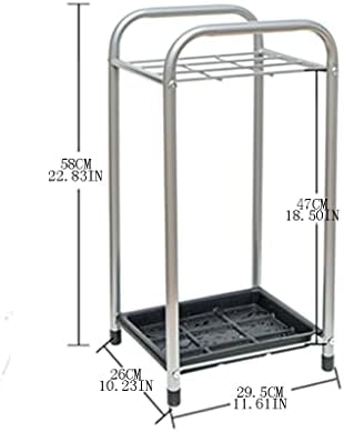 Estrutura de tubo de ferro zyhhdp suporte de guarda -chuva com design de grade de guarda -chuva, porta -guarda -chuva com bandeja