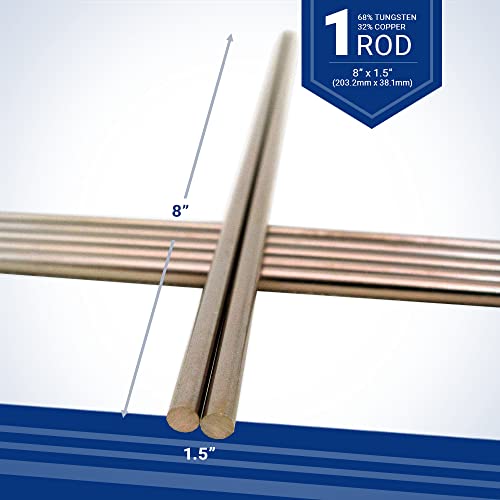 Haste de cobre de tungstênio - diâmetro de 1,5 polegada x 8 polegadas para desempenho premium Aplicações de condutividade elétrica