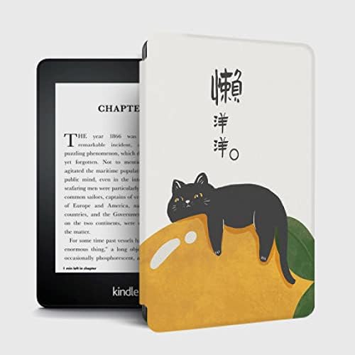 Caso para o novo Kindle Paperwhite - Capa de couro leve PU Premium com sono/wake automático para a Kindle Paperwhite - Lazy Cat