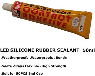 Tampa de tampa final de 50 pacotes MSDUSA com uso de selante para 12 mm/0,47 polegada de largura IP67/IP68 Luz de tira de silicone