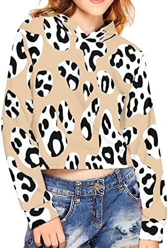 Howanight Trendy Pullover Crop Tops para meninas casuais solteiros moletons com capuz