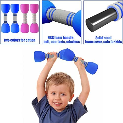 Conjunto de Peso das Crianças - Um par de 2 halteres para crianças exercícios para crianças - Dumbbell de espuma de 1,5 libras Equipamento