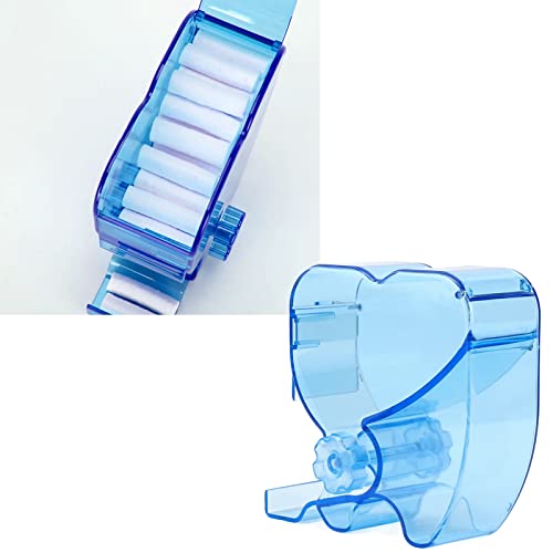 Porta de rolo de algodão, caixa de algodão dental Caixa de algodão azul seguro Projeto robusto de design cardióide