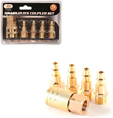 5 PC Solid Brass Quick Coupller Conjunto de mangueira de ar Acessórios de mangueira 1/4 Tools NPT NOVO