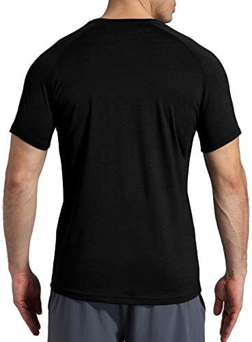 VAYAGER Mens secagem rápida camisetas de corrida solta Performance Desempenho curto Manga curta Camisas de treino