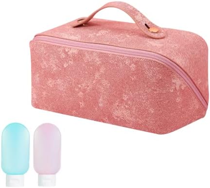 Bolsa cosmética de viagem de grande capacidade, bolsa de maquiagem multifuncional para facilitar o acesso, bolsa cosmética