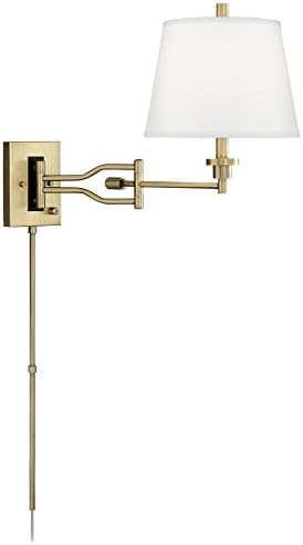 Barnes e Ivy Eleganta Modern Swing Wall Lamp Wall Lamp escondido Cetin Brass Plug-in Light Felture Dimmable Linen Empire