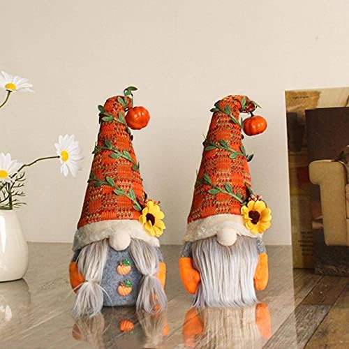 NC Fall Gnome Pumpkin Sunflower sueco Nisse Tomte Elf Elf Dwarf Plush Ornamentos para o Natal Autumn Halloween Decoração de