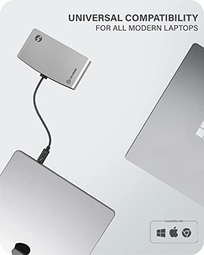 Alogic Thunderbolt 3 Dock, Dual DisplayPort 4K@60Hz, USB-A, Gigabit Ethernet, compatível com MacBook Air/Pro, Dell